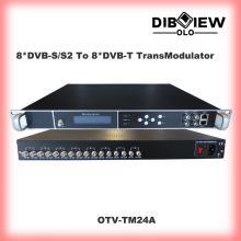 Dibviewolo OTV-TM24A 8 Way Frequenices FTA Tuner Dvb-S2/S To 8 Way Transponders DVB-T Catv RF Modulator Remodulator Transmodulator