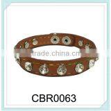 Press PU Studs Rhinestone Bracelet thumbnail-1