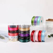 Flower Packaging 1 Inch Just For You Polyester Fiber Letter Printed Logo Customized Gift Ribbon