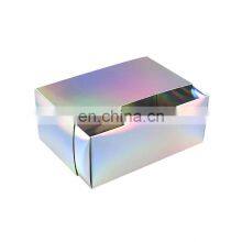 Holographic Slide Out Folding Boxes Cosmetic Paper Container Drawer Packaging Box Without Logo