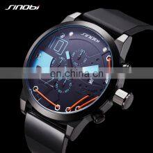 SINOBI 9728 Men's Fashion&Casual Watches Quartz Movement Silicone Band Sport For Men Watch thumbnail-4