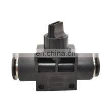 HVFF4/6/8/10/12 mm Black Tube Quick Push-in Fitting Black Pneumatic Manual Switch Valve