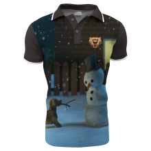 Customized Sublimation Polo Shirt with Short Sleeves with Snowman Pattern