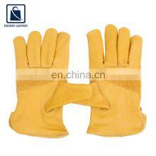 Hot Selling Leather Hem Binding Golden Yellow Color Leather Gloves Manufacturer thumbnail-2