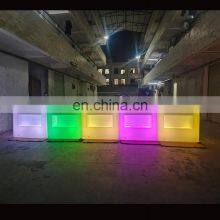 Illuminated Furniture LeD Table Nightclub Wine Illuminated Led Bar Counter Table Haute Bar Curve Colorful Bar Furniture Set