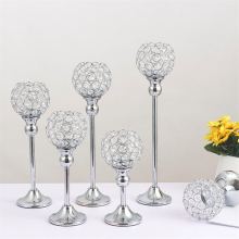 Silver Crystal Candle Holder Set for Christmas Table Centerpieces Candlestick Holders for Wedding