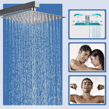 J Star High Pressure Rainfall Wall Mounted Chrome Concealed Shower Set With Handheld Spray For Bathroom thumbnail-4