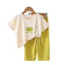 Waffle children's short sleeved set for casual summer wear for boys and girls