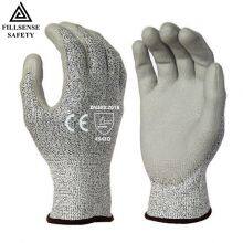Anti Cut Level 5/D ANSI A5 13G HPPE Liner PU Coated Cut Resistant Knife Proof Gloves thumbnail-4