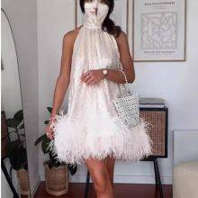 Spring New Arrival Women's Dress With Fringe and Sequins Halter Neck Skirt thumbnail-3