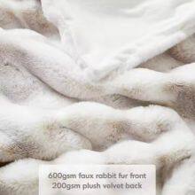 Hyde Lane Luxury Fluffy Faux Rabbit Fur Throw Blanket - Ultra Soft Cozy Blankets for Sofa, Couch, Bedroom thumbnail-2