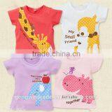 Hot Sale Cheap Kids Clothes Christmas Wearing Short Sleeve Animal Pattern Tops &shirts for Baby Girls thumbnail-2