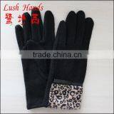 Fashion Ladies and Womens Woolen Gloves With Fake Fur Cuff thumbnail-3