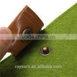 Green Color Felt Laptop Sleeve Button Close Notebook Bag For Protecting thumbnail-3
