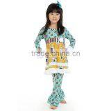 2016 Newest Wholesale Boutique Girls Clothing Sets Baby Ruffled Pant Sets Kid 100% Cotton Outfit thumbnail-1