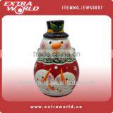 Christmas Ceramic Snowman Honey Jar