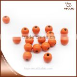 Round beads wooden crafts 14mm orange 23 pcs for jewelry bracelet and necklace