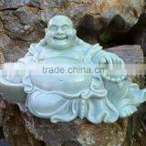 Laughing Buddha Statue White Marble Stone Hand Sculpture Carved For Temple No 34