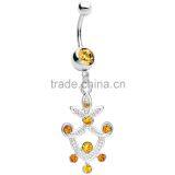 Gem Pineapple Dangle Belly Ring thumbnail-1