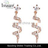 Fashion Jewelry Hot Selling Wholesale Rhinestone Spiral Long Drop Earring thumbnail-1