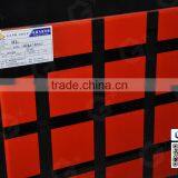 Ceramic silkscreen glass, tempered glass, red block design