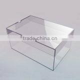 Factory Manufacturing Sturdy Clear Acrylic Custom Shoe Box With Silkscreen Printed Logo