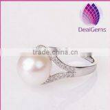 925 Sterling Silver Freshwater Pearl Ring 9-10mm thumbnail-1