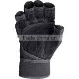 Wrist Wrap Weight Lifting Gym Gloves(Black) thumbnail-3