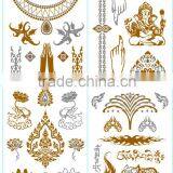 Elephants Gold Temporary Jewelry Tattoos Skin Adhesive Sticker Paper thumbnail-2