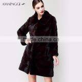 China Sale Dyed Real Mink Winter Fur Coat for Fashion Lady thumbnail-1