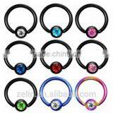 The Hot Sale Crystal Purple Titanium BCR Captive Ring Nose & Lip Rings thumbnail-2