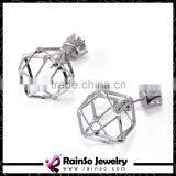 Double Side Earrings Crystal Stud Hollow Bright Pearl Earrings Glass Shining Earrings For Woman thumbnail-3