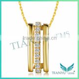 18k gold Necklace White Moissantie Diamond Pendants Charms for Jewelry