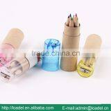 6pcs 3.5inch Pencil Sharpener Natural Wooden Coloured Pencils thumbnail-5