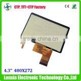 Transmissive 480x272 Dots 4.3inch Touch Lcd Display With CTP Touch
