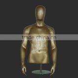 New Half Body Mannequin Male Half Manikin Fiberglass Gloss Gold Mannequin On Sale thumbnail-1