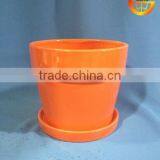 Hot Sell Ceramic Orange Flower Pot thumbnail-1