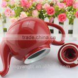 China Factory Custom Logo Promotion Cheap Red Glaze Porcelain Tea Accessories Ceramic Tea Pot thumbnail-4