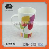 factory oz promotional mug, white ceramic coffee mug with decal,ceramic beer mug