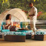 2017 Trade Assurance New Style All Weather Outdoor Woven Rattan Resin Wicker Round Daybed Furniture thumbnail-1