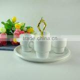 Cheap White Porcelain Cup and Plate in Stock, Wholesale Coffee Set , Tea Set, Espresso Cup Saucers thumbnail-1