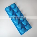 Hot sale 12 cups heart shape silicone ice cube tray