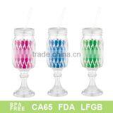 New Products 2016 Double Wall Acrylic Manson Jar With Lid and Tube thumbnail-1