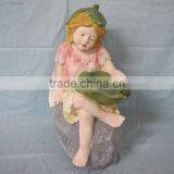 Fiberglass Garden Girl Welcome Statue Ornament thumbnail-3