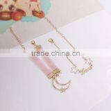 Gold Love Letter Moon Star Charms Bracelet Gold Chain Bracelet Silk Ribbon Bracelet thumbnail-2