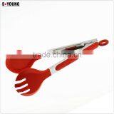 14018 Kitchen and Barbecue Grill Tongs Silicone BBQ Cooking Stainless Steel Locking Food Tong Salad Tongs thumbnail-2