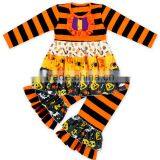 2017 Lovely Ruffled Girls' Clothing Sets Long Sleeve Cotton Dress And Pants Two Piece Outfits Boutique Children Clothing Sets thumbnail-4