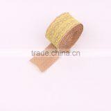 Jute Burlap Natural Hessian Ribbon With Yellow Lace Trim Wedding Rustic Vintage thumbnail-5
