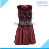 2015 Maxnegio Latest A-line Flower Polyester Spandex Evening Dress Red Short thumbnail-1