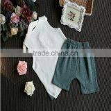 2107 New Design Kids Clothes Two Pieces Vintage Linen Girl Boutique Clothing Fashion Brand Baby Clothing Set thumbnail-5